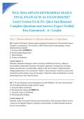 WGU D116 ADVANCED PHARMACOLOGY FINAL EXAM ACTUAL EXAM 2026&sol;2027 Latest Version OA & PA &vert; Q&A Just Released Complete Questions and Answers Expert Verified Pass Guaranteed - A&plus; Graded
