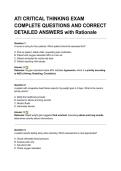 ATI CRITICAL THINKING EXAM COMPLETE QUESTIONS AND CORRECT DETAILED ANSWERS with Rationale&period;pdf