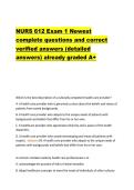 NURS 612 Exam 1 Newest  complete questions and correct  verified answers &lpar;detailed  answers&rpar; already graded A&plus;