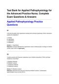 Test Bank for Applied Pathophysiology for the Advanced Practice Nurse&comma; Complete Exam Questions & Answers&period;pdf