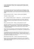 CCHI SPANISH PRACTICE EXAM QUESTIONS AND ANSWERS