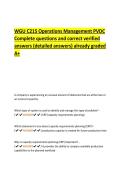 WGU C215 Operations Management PVDC  Complete questions and correct verified  answers &lpar;detailed answers&rpar; already graded  A&plus; 
