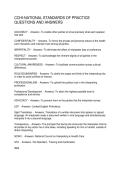 CCHI-NATIONAL STANDARDS OF PRACTICE QUESTIONS AND ANSWERS