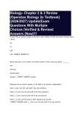 Biology- Chapter 2 & 3 Review &lpar;Openstax Biology 2e Textbook&rpar; &lpar;2026&sol;2027&rpar; Update&vert;Exam Questions With Multiple Choices &vert;Verified & Revised Answers &lpar;New&rpar;&excl;&excl;&excl;