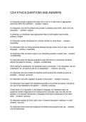CCHI ETHICS QUESTIONS AND ANSWERS