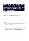 OPENSTAX BIOLOGY 2E CHAPTER 10 CELL REPRODUCTION LATEST 2025&sol;2026 ACTUAL EXAM QUESTIONS WITH CORRECT ANSWERS 100&percnt; VERIFIED GRADED A