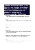 Openstax Biology 2e Chapter 14 Dna Structure And Function Actual Exam All Questions And Well Elaborated Answers Top Rated Version For Already A&plus; Graded Highly Recommended &vert;New And Revised
