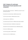 QAC Category B Landscape Maintenance Exam Questions and Answers
