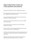 Right of Way Portion of QAC test review questions and answers