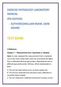 Exercise Physiology Test Bank &vert; Beam & Adams Exercise Physiology Laboratory Manual 9th Edition MCQs &vert; Kinesiology Lab Exam Questions Study Guide