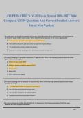 ATI PEDIATRICS NGN Exam Newest 2026-2027 With  Complete All 100 Questions And Correct Detailed Answers&vert;  Brand New Version&excl; 