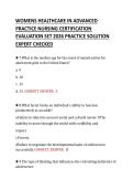 Women&rsquo;s Healthcare in Advanced Practice Nursing Certification &ndash; Nursing Certification Evaluation Set &ndash;LATEST UPDATE&excl;&excl; &ndash; Practice Questions and Expert-Checked Answers