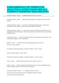 FUNDAMENTALS OF PREDICTIVE ANALYTICS LATEST EXAM AND ALL CORRECT ANSWERS 2026 UPDATED&period;