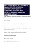 NSG 120 PATHOPHYSIOLOGY FINAL EXAM &lpar;HERZING- KENOSHA&rpar; 2026&sol;2027 UPDATE&vert;EXAM QUESTIONS WITH MULTIPLE CHOICES &vert;VERIFIED & REVISED ANSWERS &lpar;NEW&rpar;&excl;&excl;&excl;