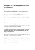 Florida TLSAE Exam Study Questions and Answers