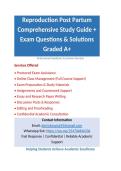 Reproduction Post Partum Comprehensive Study Guide &plus; Exam Questions & Solutions Graded A&plus;