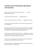 TLSAE Course Final Exam Questions and Answers