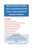 Maternal Newborn Practice Quiz 2 Comprehensive Study Guide &plus; Exam Questions & Solutions Graded A&plus;