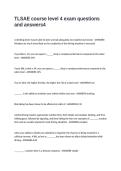 TLSAE course level 4 exam questions and answers
