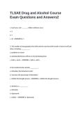 TLSAE Drug and Alcohol Course Exam Questions and Answers