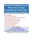 NUR2513 Maternal-Child Exam 2 Comprehensive Study Guide &plus; Exam Questions & Solutions Graded A&plus; Package Deal