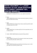 WATER TREATMENT &lpar; T1 &rpar; LATEST 2026&sol;2027 ACTUAL EXAM QUESTIONS WITH CORRECT ANSWERS 100&percnt; VERIFIED GRADED A&plus;