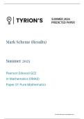 EDEXCEL A LEVEL PURE MATHEMATICS P1 MS PREDICTED MATHS PAPER SUMMER JUNE 2026