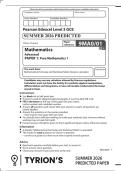 EDEXCEL A LEVEL PURE MATHEMATICS P1 PREDICTED MATHS PAPER SUMMER JUNE 2026