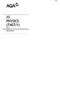AQA AS Level Physics Paper 1 &ndash; Specimen Mark Scheme &vert; Official Examiner Answers