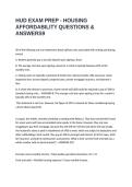 HUD EXAM PREP - HOUSING AFFORDABILITY QUESTIONS & ANSWERS
