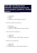 POST RBC Test Newest Exam 2026&sol;2026 &vert; Updated Questions and Correct Answers &vert; Graded A&plus; &vert; Verified Answers