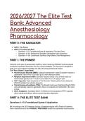 2026&sol;2027 Elite Anesthesiology & Pharmacology Test Bank &vert; Clinical Scenarios&comma; ASA Guidelines & Rationale
