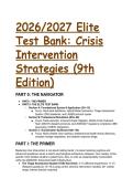 2026&sol;2027 Elite Test Bank for Crisis Intervention Strategies &lpar;9th Edition&rpar; by James&comma; Whisenhunt & Myer &vert; A&plus; Study Guide & Rationales
