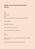 NUR 205 &ndash; Final Exam Study Guide and Practice Questions