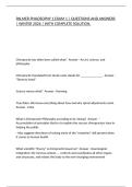 PALMER PHILOSOPHY 1 EXAM 1 &vert; QUESTIONS AND ANSWERS &vert; WINTER 2026 &vert; WITH COMPLETE SOLUTION&period;
