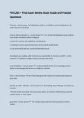 FIVS 205 &ndash; Final Exam Review Study Guide and Practice Questions