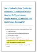 Compilation Bundle for North Carolina Firefighter Certification Examinations Practice Questions And Correct Answers &lpar;Verified Answers&rpar; Plus Rationales 2026 Q&A &vert; Instant Download Pdf