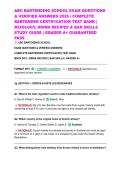 ABC BARTENDING SCHOOL EXAM QUESTIONS & VERIFIED ANSWERS 2026 &vert; COMPLETE BARTENDER CERTIFICATION TEST BANK &vert; MIXOLOGY&comma; DRINK RECIPES & BAR SKILLS STUDY GUIDE &vert; GRADED A&plus; GUARANTEED PASS
