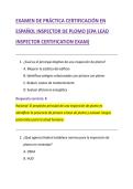 EXAMEN DE PR&Aacute;CTICA CERTIFICACI&Oacute;N EN  ESPA&Ntilde;OL INSPECTOR DE PLOMO &lpar;EPA LEAD  INSPECTOR CERTIFICATION EXAM&rpar; 