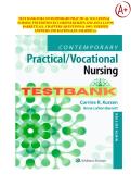 TEST BANK FOR CONTEMPORARY PRACTICAL VOCATIONAL  NURSING 9TH EDITION BY CORINNE KURZEN AND ANNA LAVON  BARRETT&vert; ALL CHAPTERS &vert; QUESTIONS & 100&percnt; VERIFIED  ANSWERS AND RATIONALES &vert; GRADED A&plus;