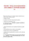 NUR 504 &ndash; FINAL EXAM QUESTIONS  AND CORRECT ANSWERS GRADED  A&plus;
