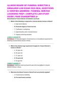 ILLINOIS BOARD OF FUNERAL DIRECTOR & EMBALMER LAW EXAM 2026 REAL QUESTIONS & VERIFIED ANSWERS &vert; FUNERAL SERVICE LICENSING PREP &vert; COMPLETE LAW STUDY GUIDE &vert; PASS GUARANTEED A&plus;