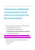 TCFP Fire Instructor I Certification Exam  Texas Questions and Correct Answers  &lpar;Verified Answers&rpar; Plus Rationales 2026  Q&A &vert; Instant Download Pdf
