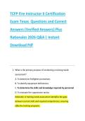 TCFP Fire Instructor II Certification  Exam Texas  Questions and Correct  Answers &lpar;Verified Answers&rpar; Plus  Rationales 2026 Q&A &vert; Instant  Download Pdf 