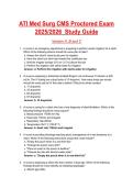 ATI Med Surg CMS Proctored Exam 2025 Versions A B C &vert; 200 Practice Questions with Verified A&plus; Answers &vert; Complete Study Guide 