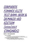 Elite Corporate Finance Test Bank & Study Guide&colon; Berk & DeMarzo 3rd Edition &lpar;2026&sol;2027&rpar; &vert; FIN 357