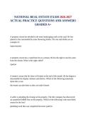 NATIONAL REAL ESTATE EXAM 2026-2027 ACTUAL PRACTICE QUESTIONS AND ANSWERS GRADED A&plus;
