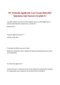 NC Pesticide Applicator Core Exam 2026-2027 Questions And Answers Graded A&plus;