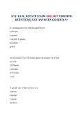 NYC REAL ESTATE EXAM 2026-2027 VERIFIED QUESTIONS AND ANSWERS GRADED A&plus;