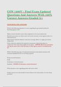 CON 1200V - Final Exam Updated  Questions And Answers With 100&percnt;  Correct Answers Graded A&plus;